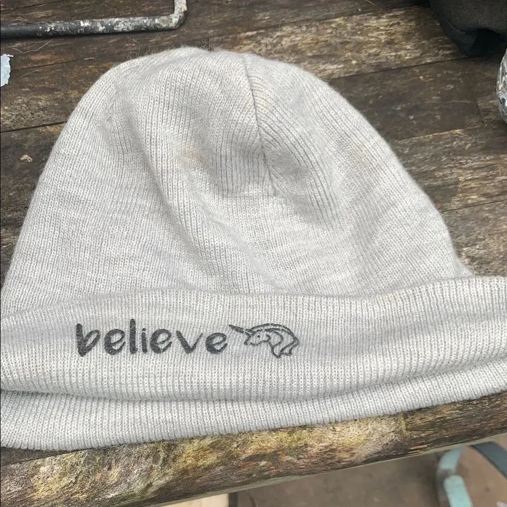 Gray Kids Beanie with Embroidered Unicorn